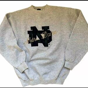 Vintage Notre Crewneck Sweatshirt Plaid embroidered MVP Fighting Irish Large